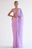 Lilac Modal Satin & Chiffon Mukaish Saree