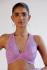 Lilac Modal Satin & Chiffon Mukaish Saree