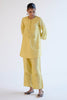 Lemon Yellow Chanderi Short Kurta Set