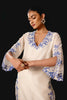 Ivory Blue Chanderi Kurta Set with Resham Embroidery