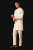 Ivory Silk Chanderi Kurta with Open Front