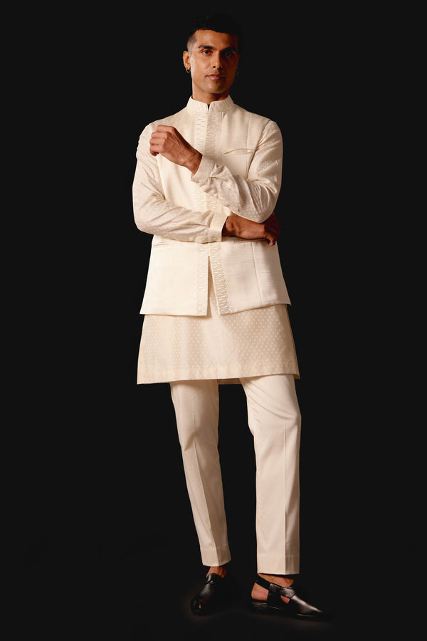 Ivory Summer Tussar Bundi Set