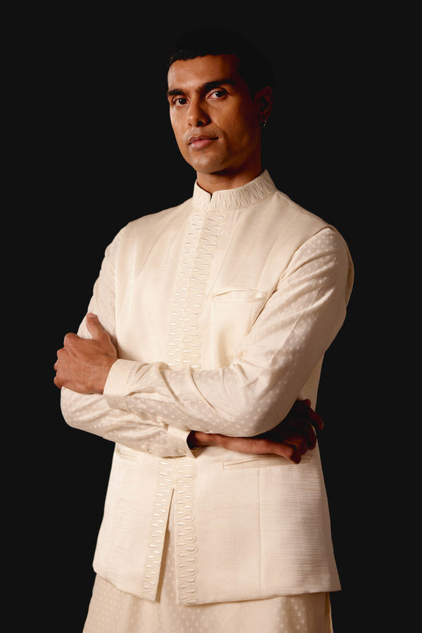 Ivory Summer Tussar Bundi Set