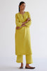 Lemon Yellow Chanderi Kurta Set with Resham Work Embroidery