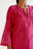 Fuchsia Pink Chanderi Kurta Set with Resham Embroidery