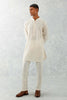 Ivory Floral Embroidered Chanderi Short Kurta Set
