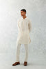 Ivory Floral Embroidered Chanderi Short Kurta Set
