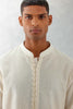 Ivory Floral Embroidered Chanderi Short Kurta Set