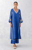 Blue Embroidered Chanderi Kurta Set