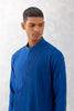 Blue Cotton Silk Blend Pin Tucks Kurta Set