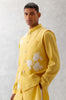 Mango Yellow Kurta with Embroidered Bundi Set
