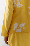 Mango Yellow Kurta with Embroidered Bundi Set