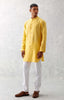 Mango Yellow Kurta with Embroidered Bundi Set