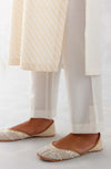 Ivory Mango Pin tucks Embroidered Kurta Set