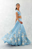Ice Blue Embroidered Cotton Silk Satin Lehenga Set