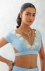 Ice Blue Embroidered Cotton Silk Satin Lehenga Set