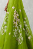 Green Embroidered Silk Organza Lehenga