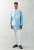 Sky Blue Kurta with Embroidered Bundi Set