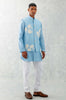 Sky Blue Kurta with Embroidered Bundi Set