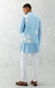 Sky Blue Kurta with Embroidered Bundi Set