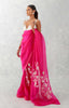 Fuchsia Pink Embroidered Silk Organza Saree