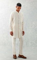 Ivory Pin Tucks Short Shirt Kurta Set