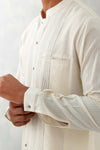 Ivory Pin Tucks Short Shirt Kurta Set