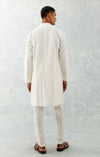 Ivory Ikat Print Chanderi Kurta Set