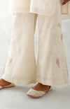 Ivory Embroidered Organza Short Kurta Set