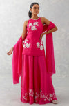 Fuchsia Pink Embroidered Sharara Set