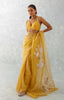 Mango Yellow Embroidered Shimmer Organza Saree