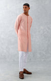 Blush Pink Kurta with Embroidered Bundi Set