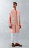 Blush Pink Kurta with Embroidered Bundi Set