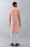 Blush Pink Kurta with Embroidered Bundi Set