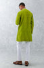 Green Ikat Print Chanderi Kurta Set