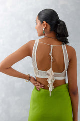 Green Embroidered Silk Organza Saree