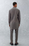Grey Pin Tucks Short Shirt Kurta Set