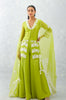 Mrunal Thakur in Green Embroidered Front Slit Sharara Set