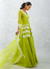 GREEN EMBROIDERED FRONT SLIT SHARARA SET