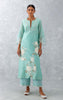 Aqua Blue Embroidered Chanderi Kurta Set