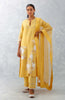 Mango Yellow Embroidered Chanderi Kurta Set