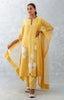 Mango Yellow Embroidered Chanderi Kurta Set