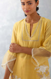 Mango Yellow Embroidered Chanderi Kurta Set (RTS)