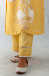 Mango Yellow Embroidered Chanderi Kurta Set (RTS)