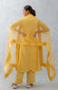 Mango Yellow Embroidered Chanderi Kurta Set