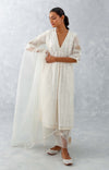 Ivory Embroidered Chanderi Kurta Set