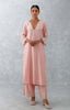 Blush Pink Embroidered Woven Chanderi Kurta Set