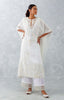 Ivory Embroidered Cotton Silk Satin Kaftan Set