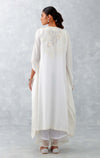 Ivory Embroidered Cotton Silk Satin Kaftan Set