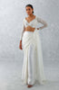 Shraddha Kapoor in Ivory Satin Pre Draped Saree
